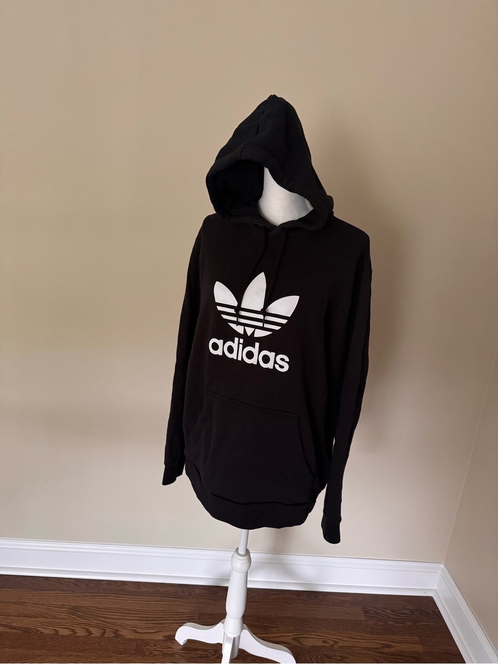 Men’s Adidas Black Hoodie with White Logo